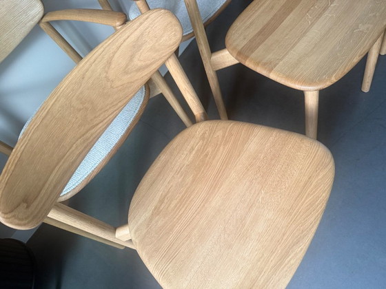 6 Bolia Merge eetkamerstoelen: 3 gestoffeerd, 3 eikenhout – Textile, Wood (photo 6 of 7)