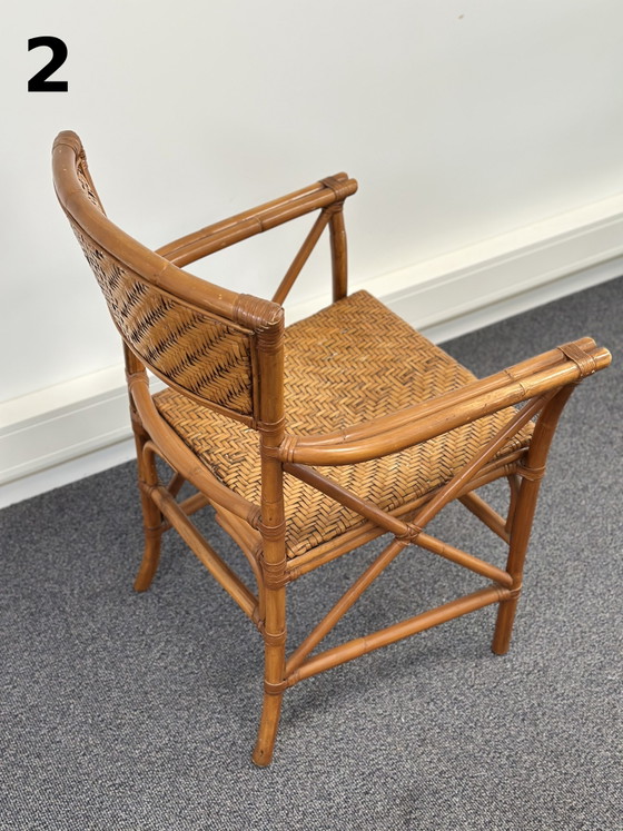 Poltrona in rattan e bambù anni '70 – Sedia da pranzo vintage in canna intrecciata – Sedie da pranzo (photo 9 of 14)