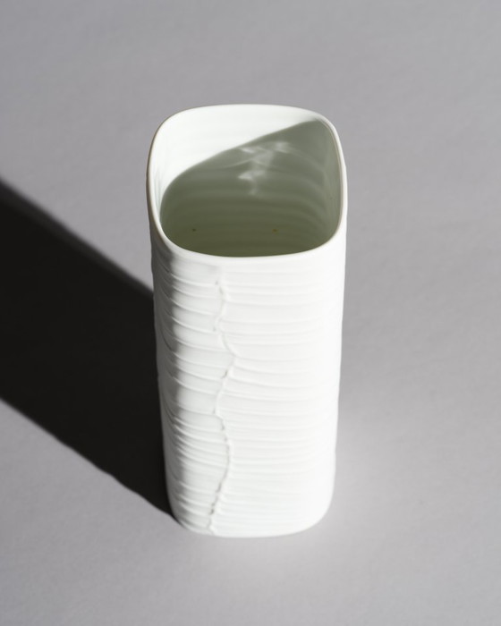 Image 1 of Rosenthal Porcelain Vase Duo Farideh Lashai & Werner Schreib Matte Black & White