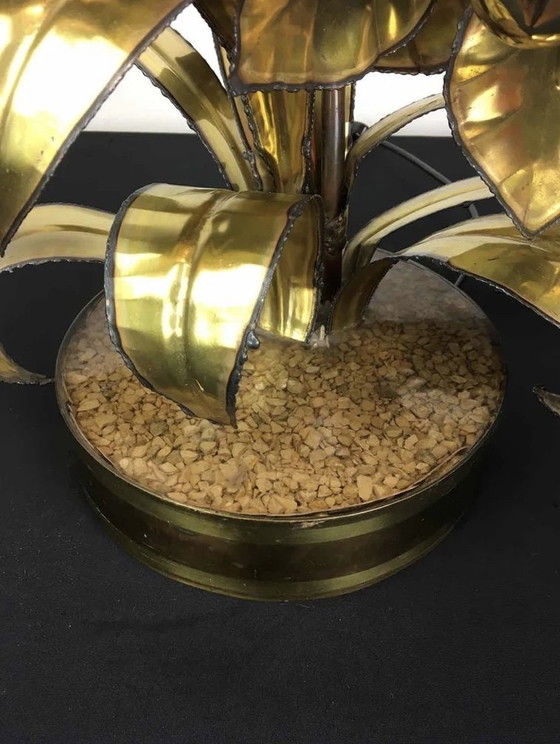 Image 1 of Maison Jansen Tischleuchte mit Blumenmuster aus den 1970er Jahren