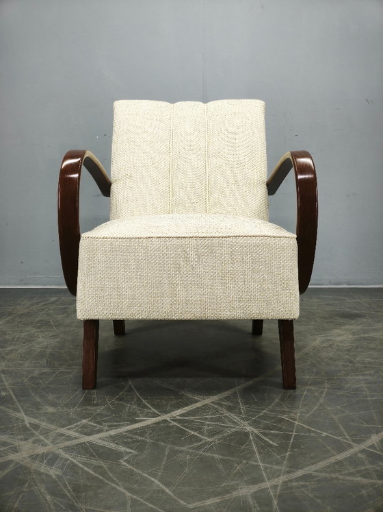 Image 1 of Fauteuil Art Déco Jindřich Halabala en bois courbé, Tchécoslovaquie 1940