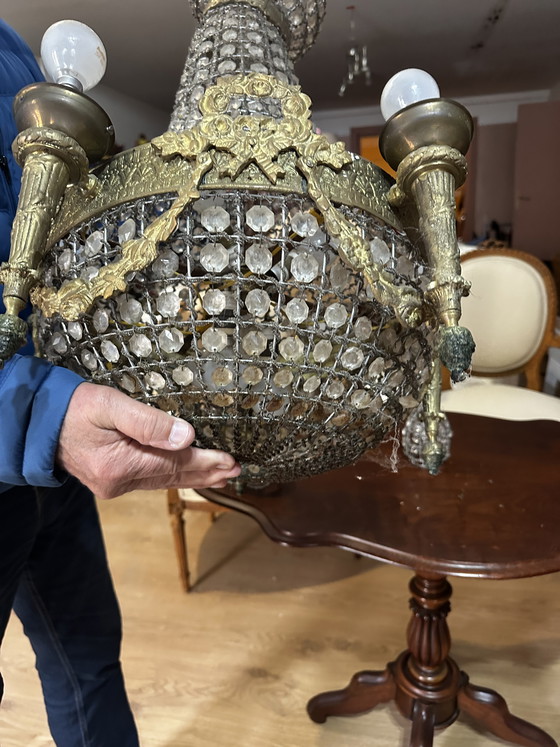 Image 1 of Kronleuchter im Stil Louis XVI. (Mongolfiere) – 19. Jahrhundert