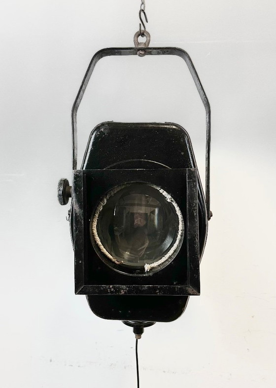 Image 1 of Vintage Black Theatre Spotlight, 1950s