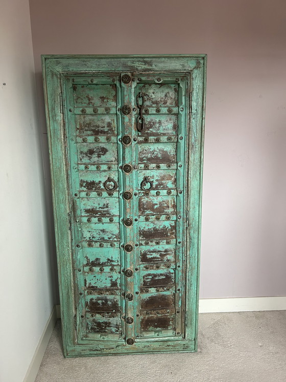 Image 1 of Antico mobiletto Almirah originale proveniente dall'India. (1900-1920) XX secolo Rajasthan, India.