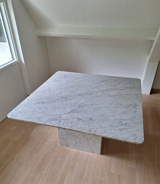 Image 1 of Carrara marble vintage dining table