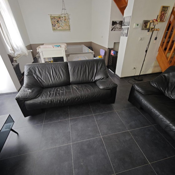 Image 1 of Jori black leather armchairs vintage