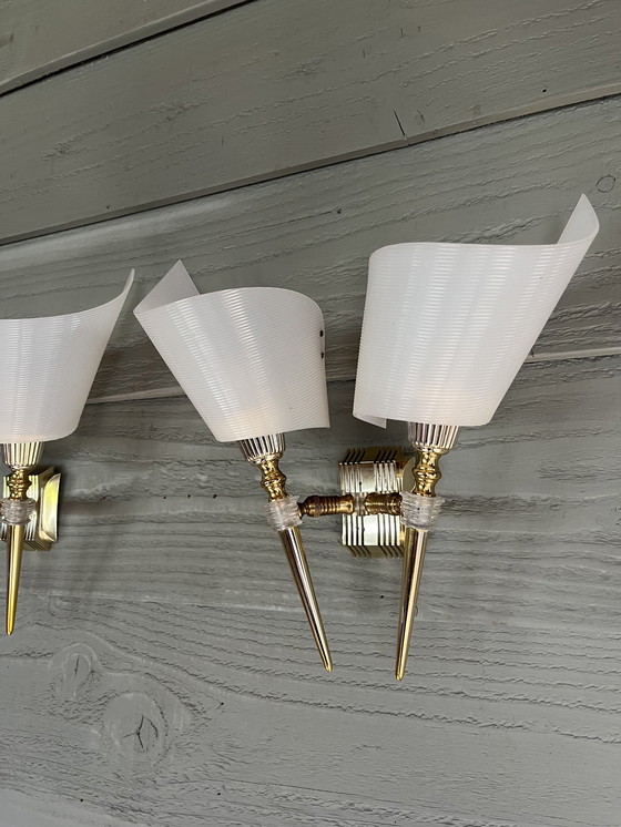 Image 1 of Set of Double Vintage Hollywood Regency Wall Lights