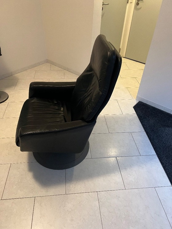 Image 1 of Leather recliner with footrest