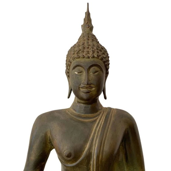 Gran estatua de Buda sentado en bronce – Tailandia, ca. 1500–1650 (Lote 161) – Esculturas, Bronze, Gold (photo 12 of 24)