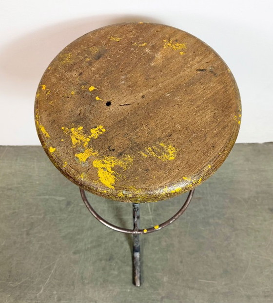 Image 1 of Grauer Werkstatthocker im Industriestil, 1960er Jahre