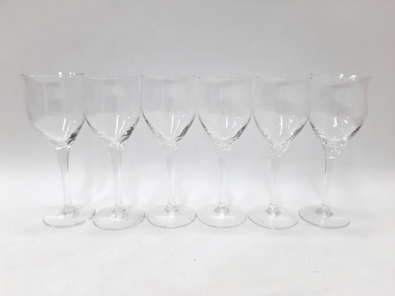 Image 1 of 6 x Calici da vino trasparenti vintage, calici da 17 cm