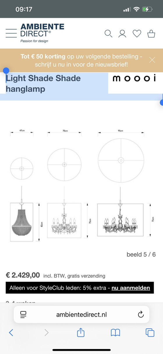 Image 1 of Vendo paralume in tessuto di Moooi