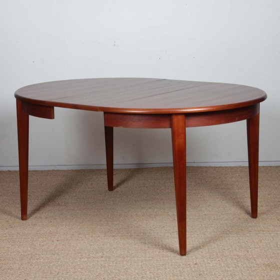 Image 1 of Round extendable teak dining table, 1960
