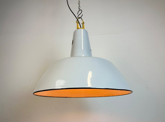 Image 1 of Industrial Grey Enamel Factory Pendant Lamp from Philips, 1960s