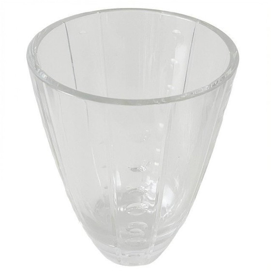 Image 1 of Vaso vintage J.G. Durand Cristal D'Arques in cristallo trasparente con motivo punteggiato a taglio verticale, anni '80