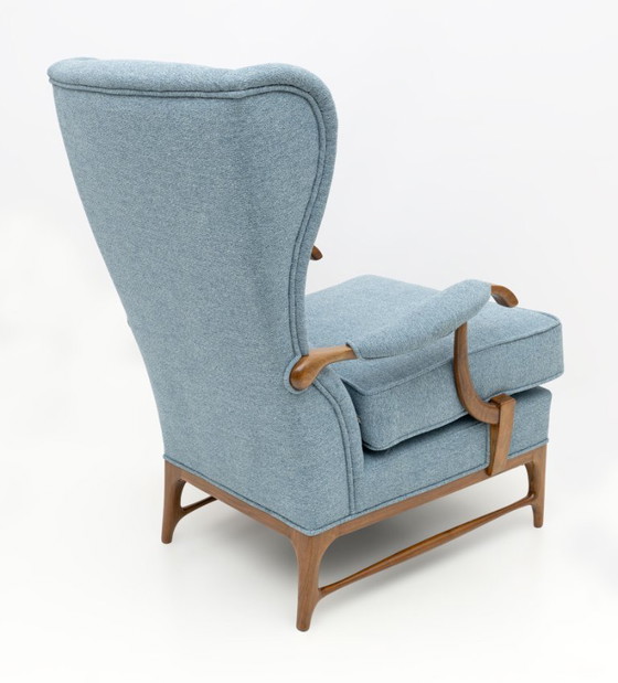 Image 1 of Pair of Paolo Buffa Mid-Century Modern Italian Bouclè Armchairs by Framar, 1950s