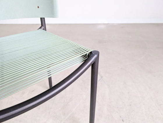 Image 1 of Sedia vintage Lila Hunter XO Philippe Starck in fibra di vetro e metallo turchese