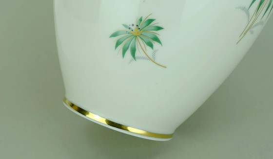 Image 1 of johann seltmann mid century porcelain VASE with outstanding floral decor 1950s