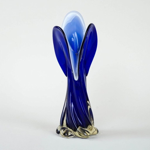 Vase Cobalt, verre de Murano, design italien, années 1960, fabriqué en Italie