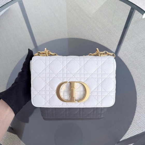 Image 1 of DIOR CARO PICCOLO - PELLE DI VITELLO MARMORIZZATA CANNAGE, FERRAMENTA BIANCA ORO