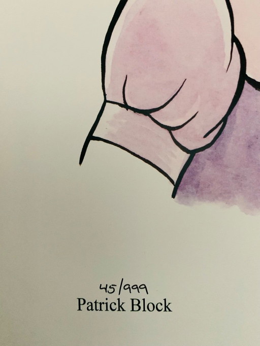 Hand-signed and numbered by Patrick Block: "Daisy Duck." Limited to one edition of 999. Here #45/999.