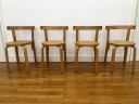 Tisch und 4 Stühle im Stil von Alvar Aalto