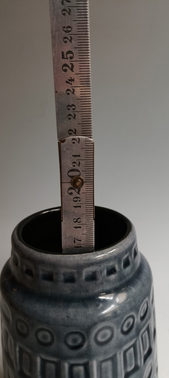 Image 1 of Vaso vintage 1970 Scheurich Inka in ceramica Germania Ovest blu