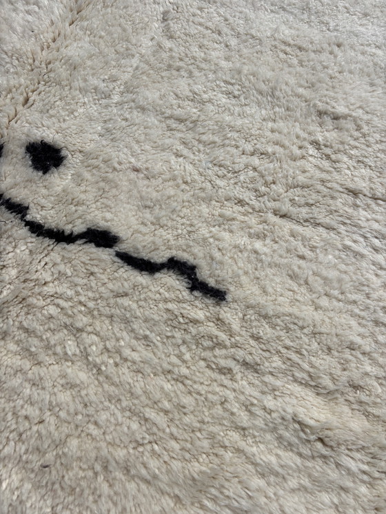 Image 1 of Weißer marokkanischer Mrirt Teppich 200x310 cm, Modernes Interieur Wohnzimmerteppich, Authentischer marokkanischer Teppich