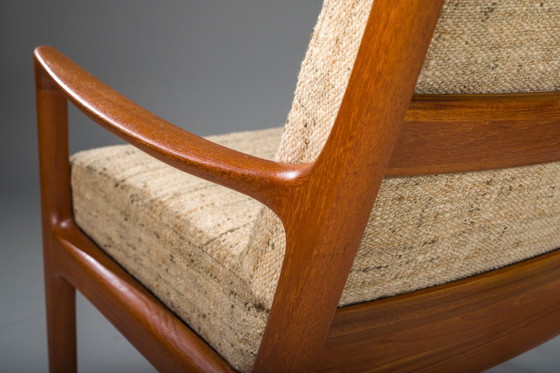 Image 1 of Senator Hochlehnsessel und Ottomane aus Teakholz von Ole Wanscher für Poul Jeppesen Collectors, Cado, 1960er Jahre