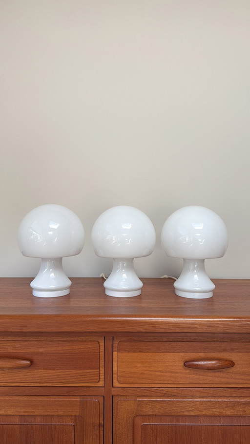 Vintage Spage Age Pilzlampen aus Glas