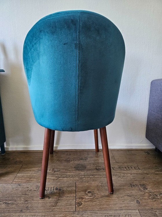 Image 1 of Fauteuil en velours pétrole Dutchbone Barbara