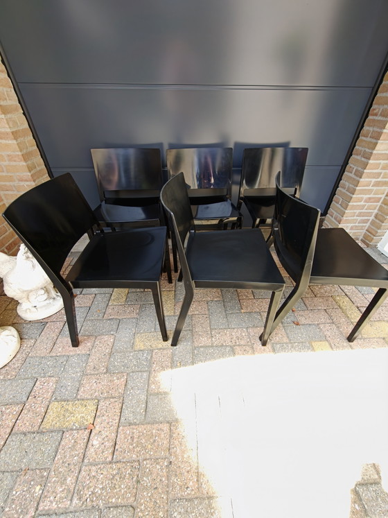 Image 1 of 6 sillas Kartell Lizz negras de 4 patas restauradas