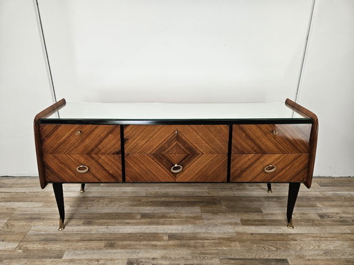 Mid-Century 1950s Mahogany Chest of Drawers with Mirror