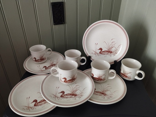 x5 Petites assiettes et mugs en grès vintage CHURCHILL Canards.