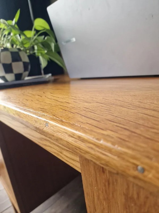 Vintage oak Desk - Eeka Meubelen - 50s/60s – Mid-Century Modern – Wood, Mid Century Modern (photo 12 of 23)