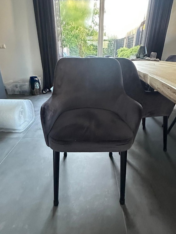 Image 1 of Chaises de salle à manger Democle exclusives – lot de 8 – anthracite – état impeccable