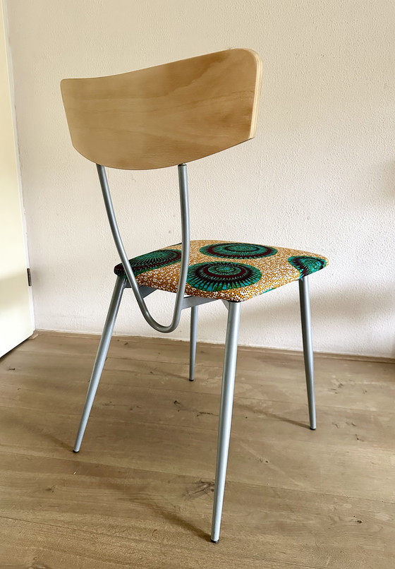 Image 1 of 3x stoelen vintage reconditionné wax africain
