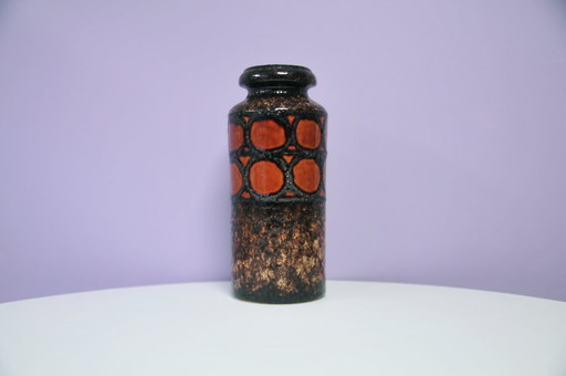 brown & caramel fatlava West Germany vase
