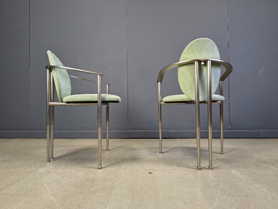 Image 1 of Vintage eetkamerstoelen van Belgo chrom, set van 6 - jaren 80