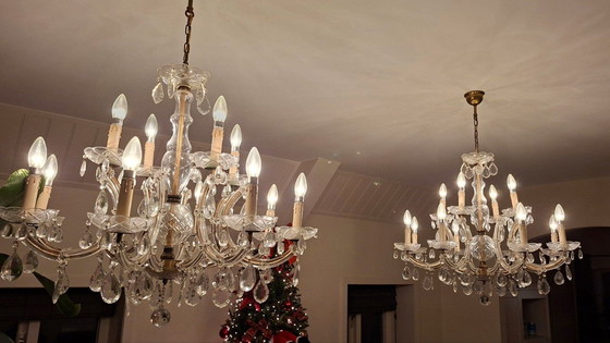 Image 1 of Grandes candelabros de cristal antiguos