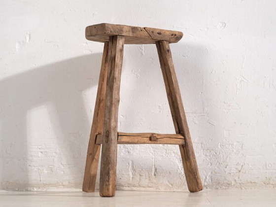 Antique crescent-shaped stool (c.1900) #2 (photo 12 of 35)