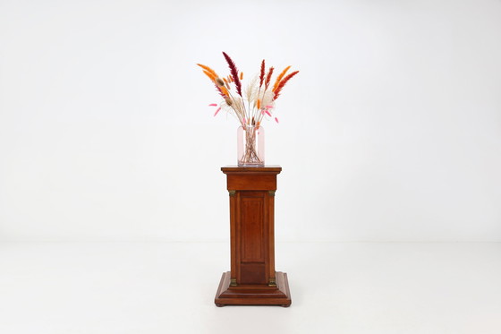 Image 1 of 20th Century Antique Style Brass and Wood Console Table or Pedestal