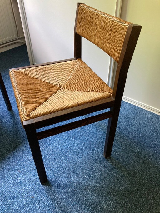 3 Dining Chairs Wenge/Wicker