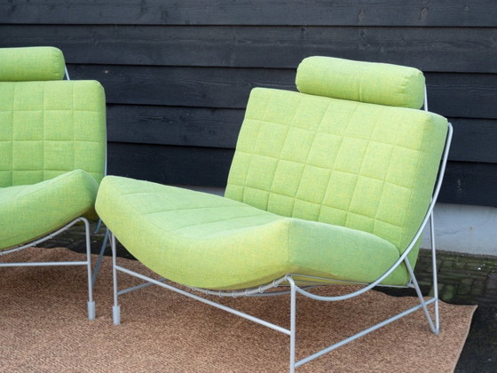 Image 1 of Leolux Volare Fauteuils | 2x Appelgroen | Stof design