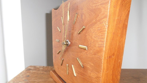 Image 1 of Jakob Palmtag +/- '30-40 - Brass/Wood table clock, 220v
