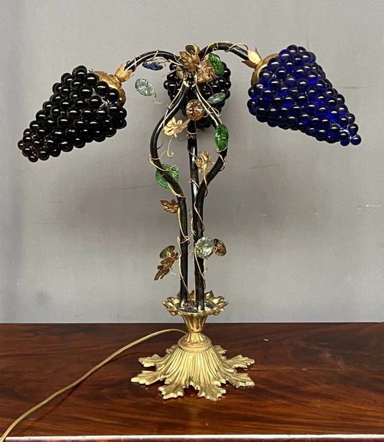 Lampada da tavolo Art Nouveau con paralume in vetro di Murano. – Lampade da tavolo, Bronze, Crystal (photo 4 of 8)