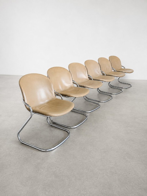 6x Chaises de salle à manger "Sabrina" de Gastone Rinaldi des années 1970