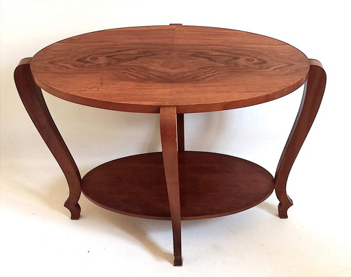 Oval Art Deco pedestal table 80 cm wide