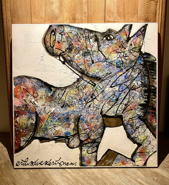 Image 1 of Erik Zwezerijnen schilderij 100x100