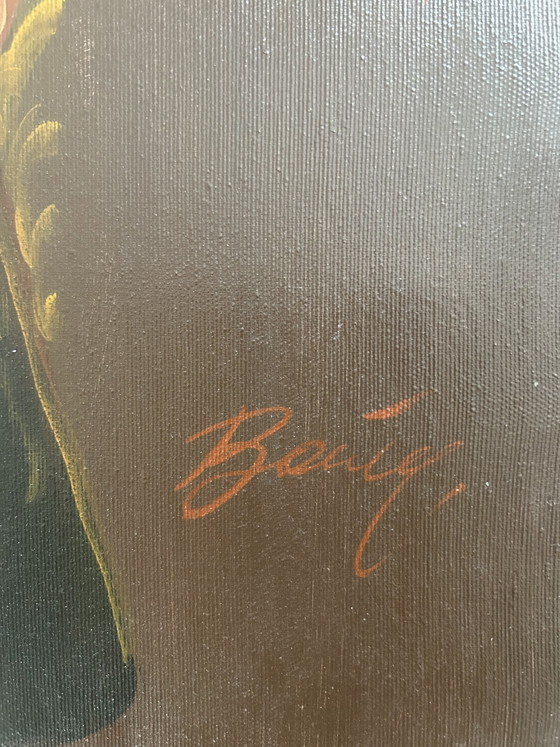 Pintura al Óleo Después de Drouais "Le Jeune Élève" Firmada con Certificado – Pinturas y dibujos, Canvas (photo 9 of 9)
